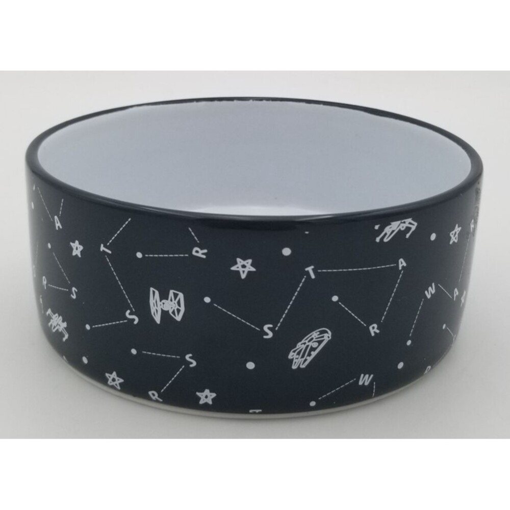 NIB Chewy Star Wars Navy Constellations Ceramic Bowl 1.25 Cups Pet Food/Water